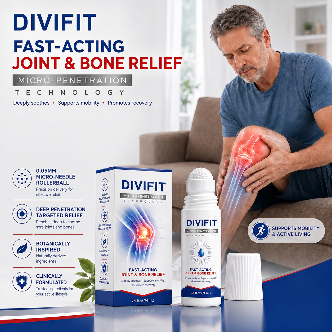 Divifit® 0.05mm Micro-Needle Bone & Joint Recovery Roller